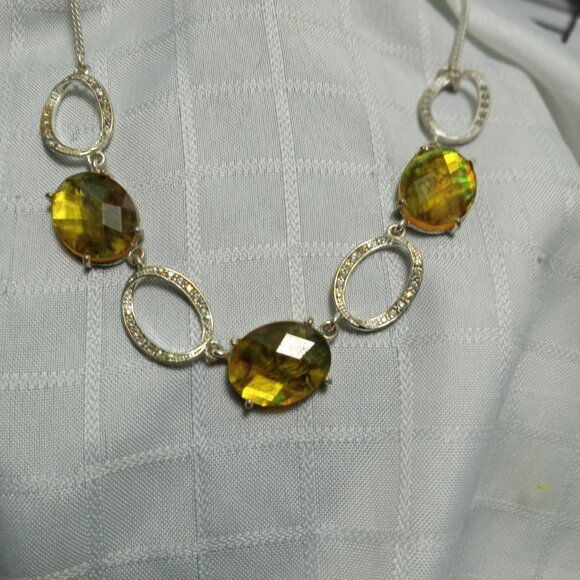 Vintage Honey Topaz Quartz Sterling Silver Necklace and earrings - Picture 2 of 6